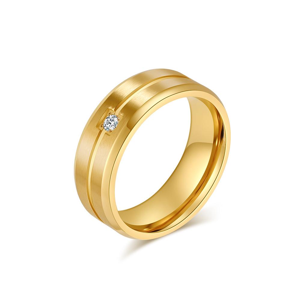 Center Fluted CZ Stainless Steel Blank Ring