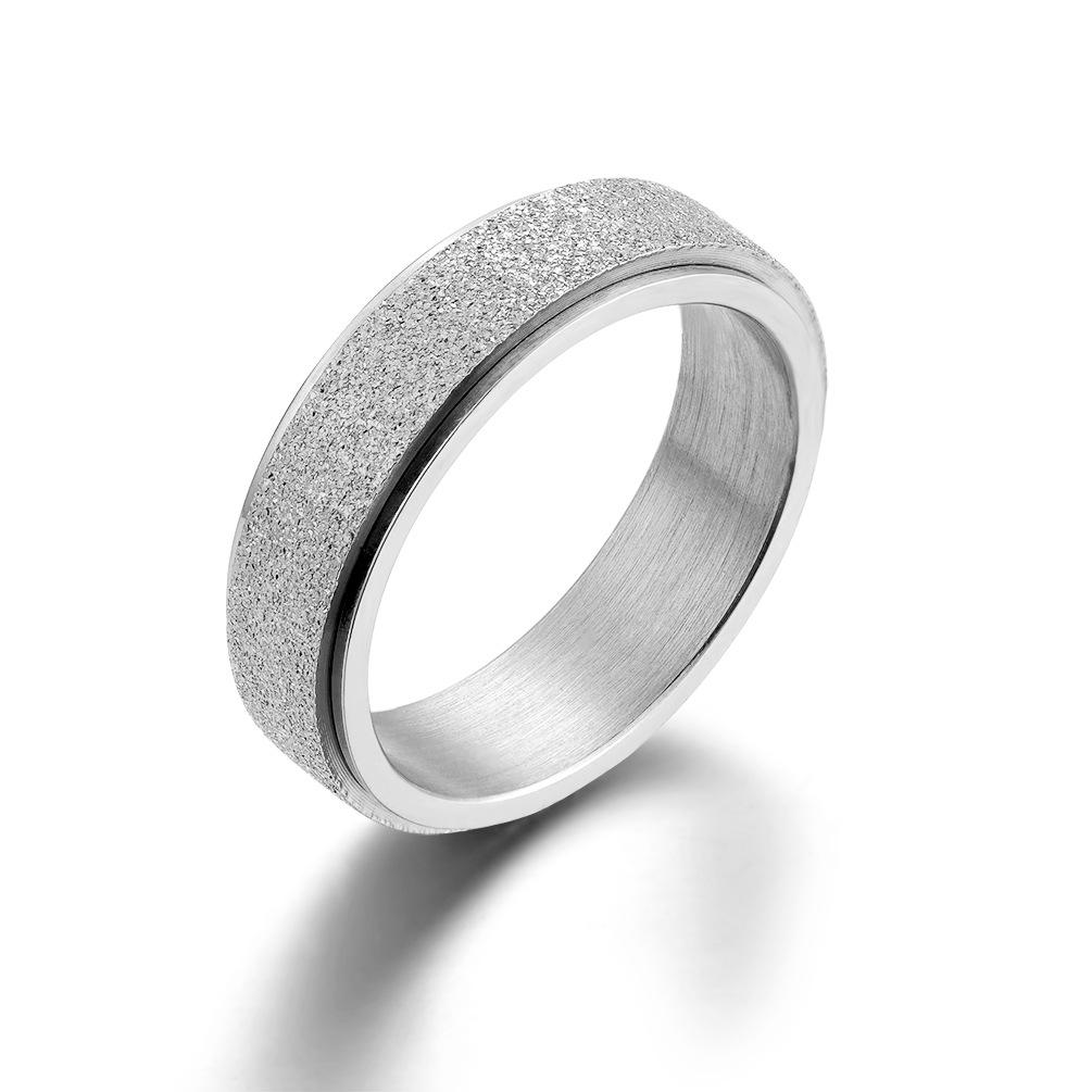 Stainless Steel Frosted Spinner Ring