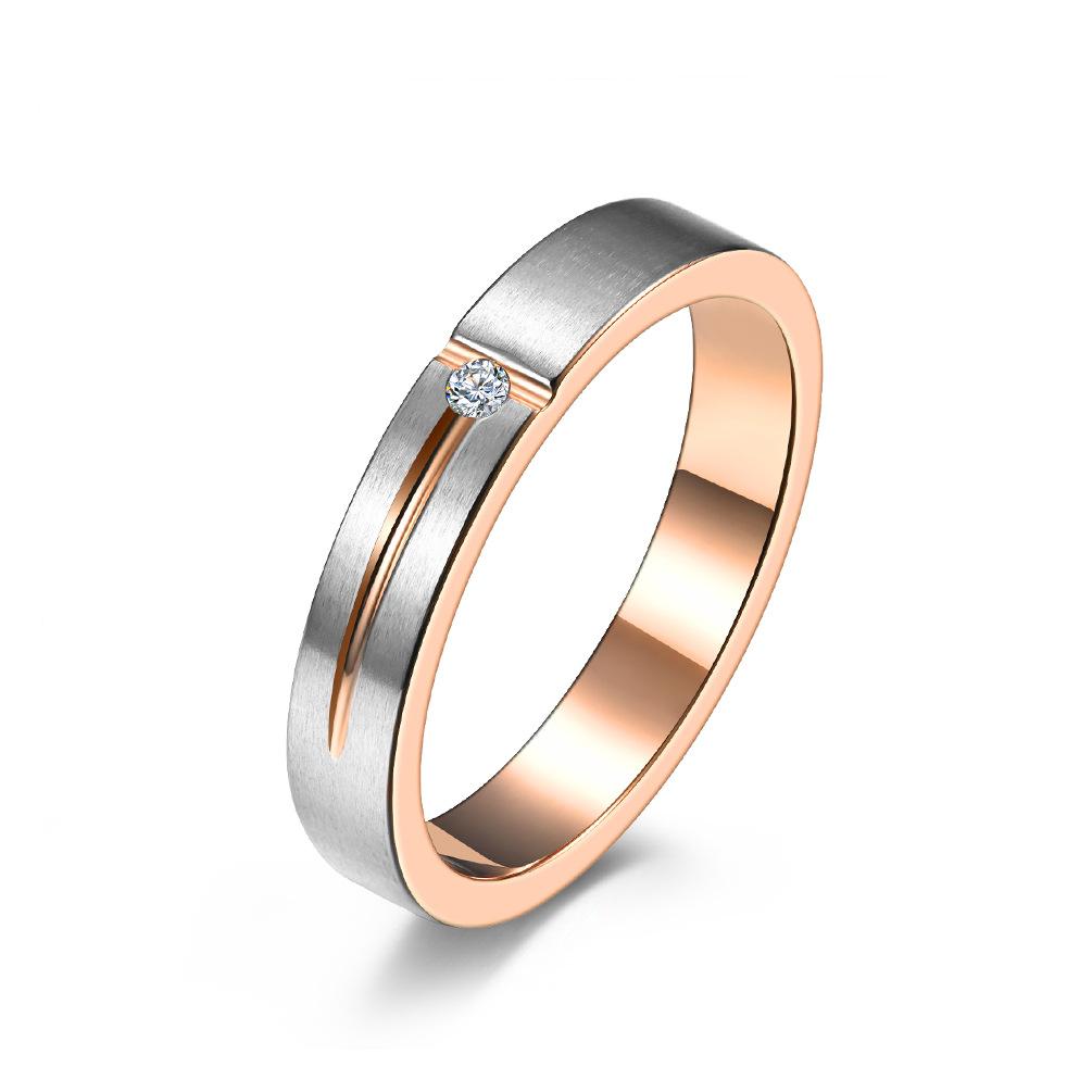 T-shaped Cubic Zirconia Cross Matte Stainless Steel Blank Ring