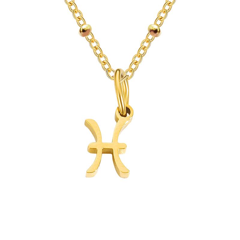Stainless Steel Ball Chain Zodiac Necklace