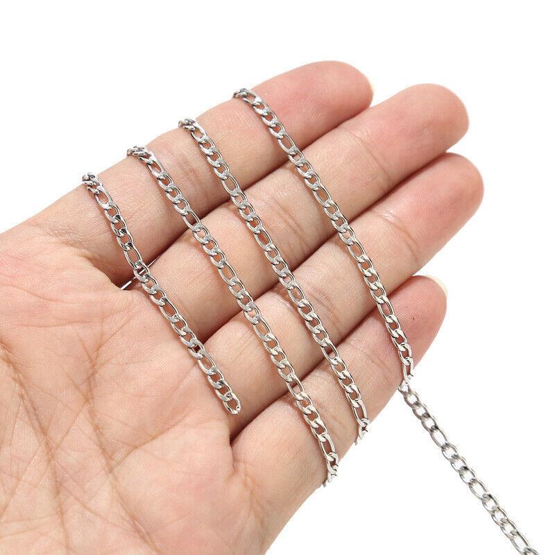 3mm Stainless Steel Figaro Chain 16' Spool 5 Meter