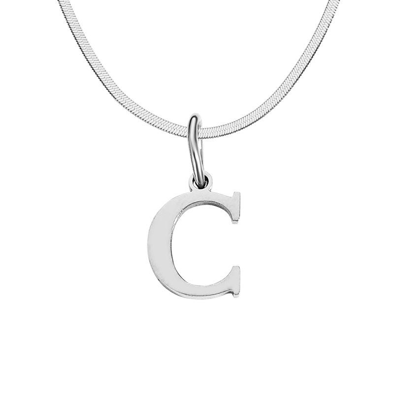 Stainless Steel Snake Chain Letter Choker