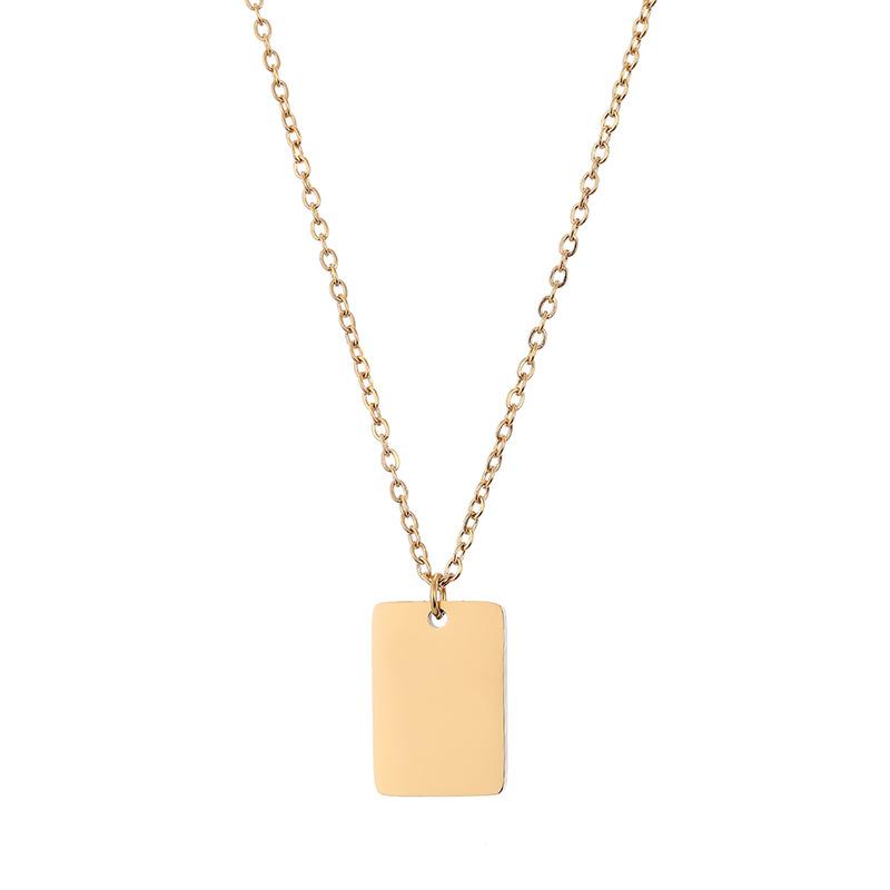 13x9mm Square Stainless Steel Blank Necklace