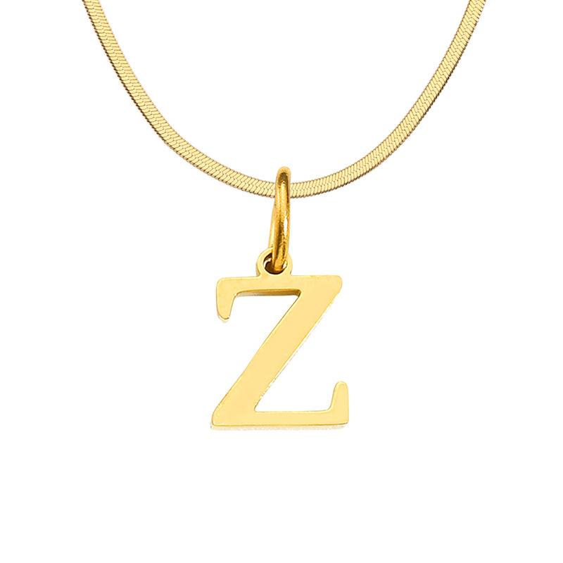 Stainless Steel Snake Chain Letter Choker