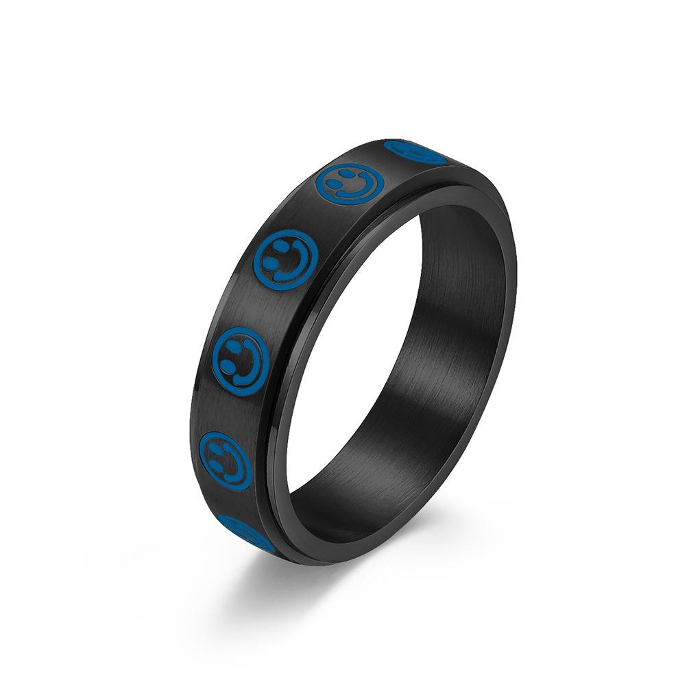 Smiley Spinner Stainless Steel Ring