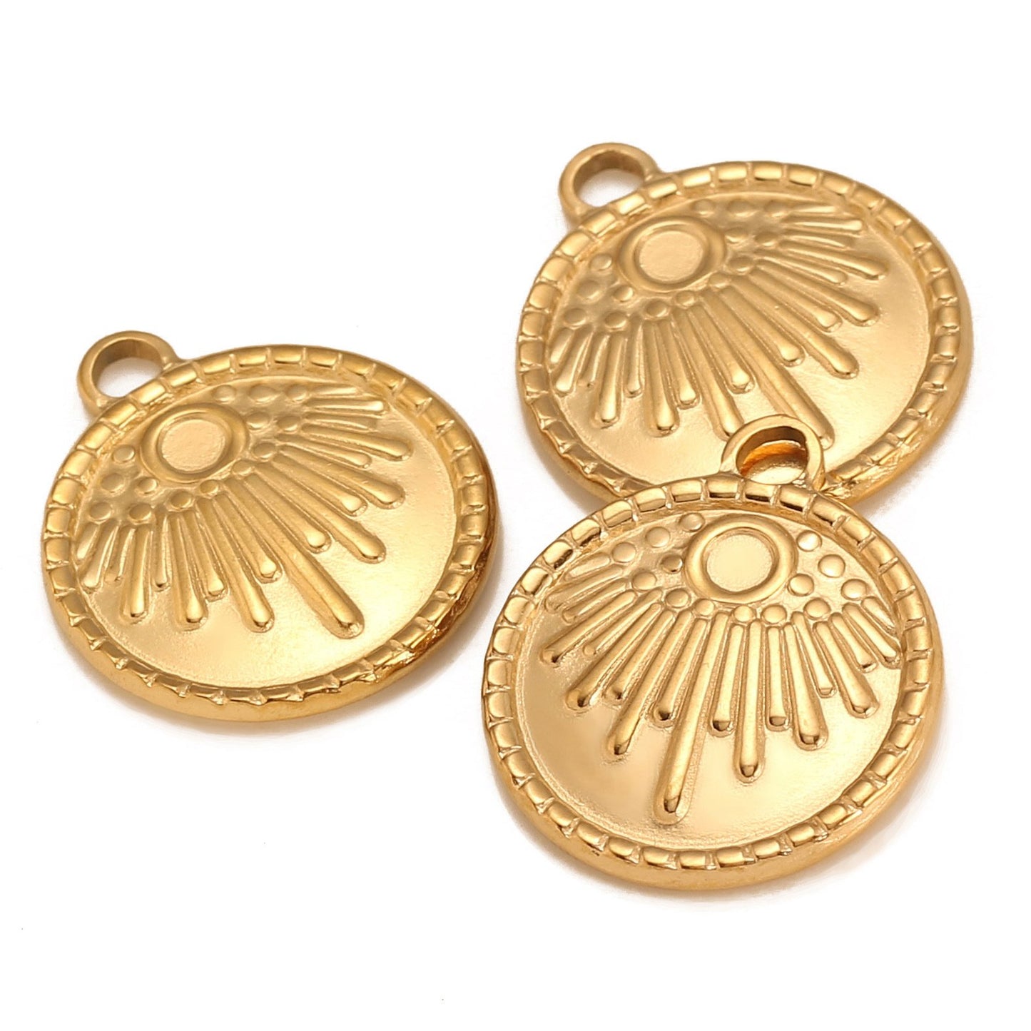 Pendentif Soleil 3D en acier inoxydable
