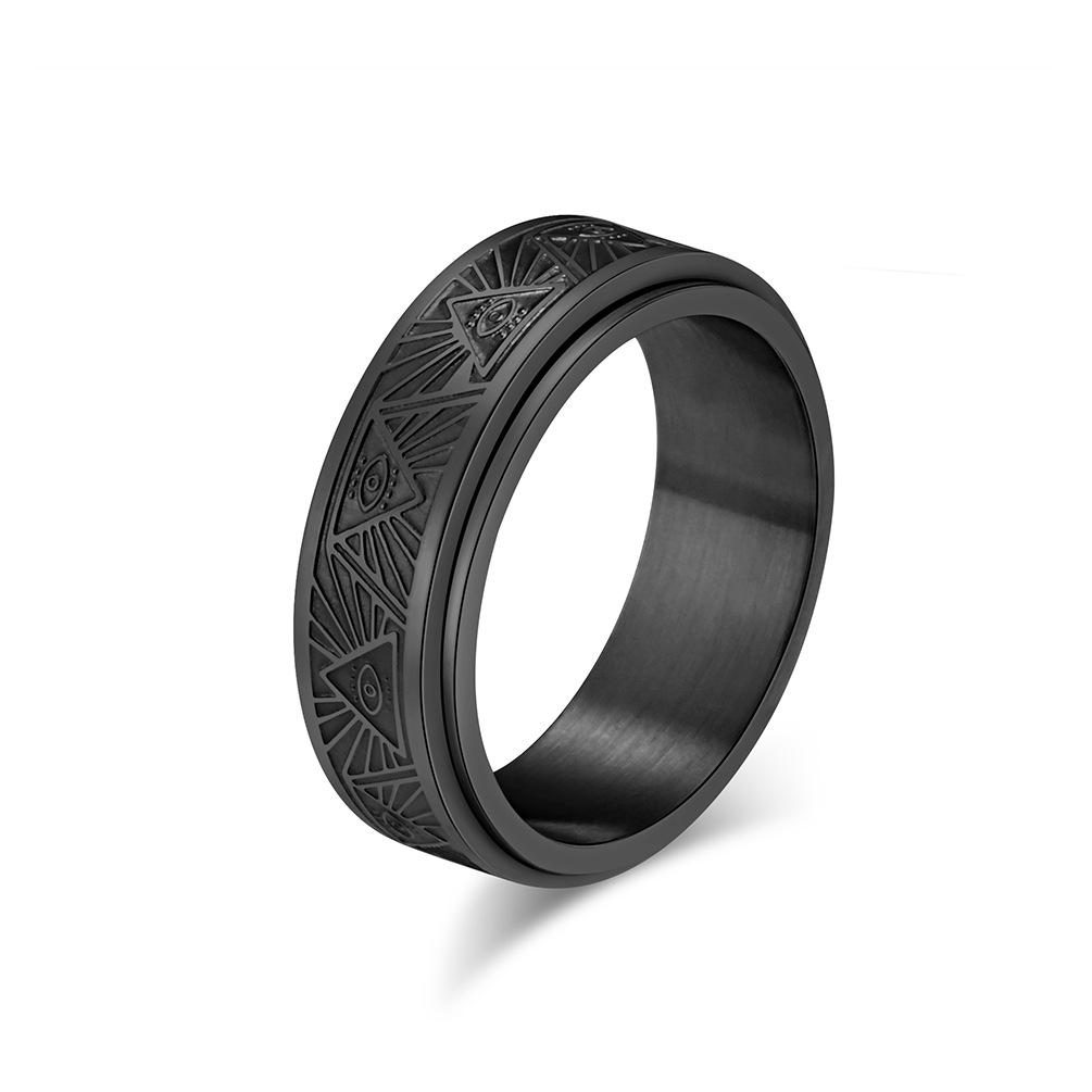 Ancient Egyptian Eye of Horus Stainless Steel Spinner Ring