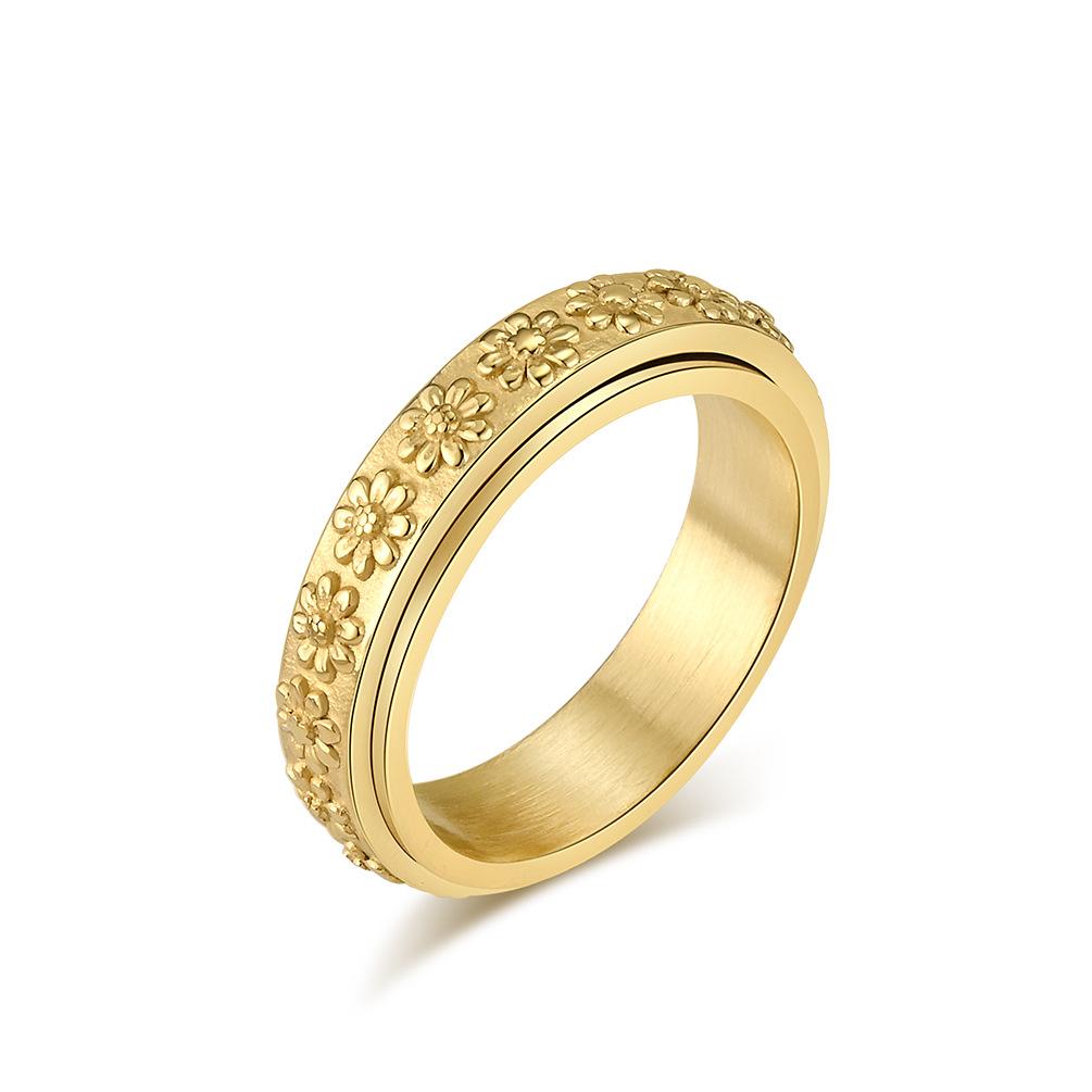 Daisy Stainless Steel Spinner Ring