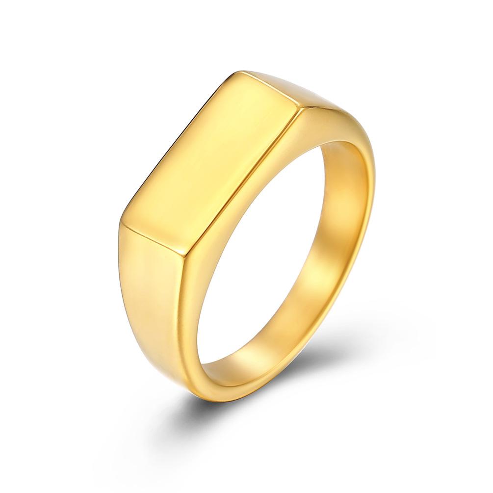 Rectangular Polished Stainless Steel Signet Ring