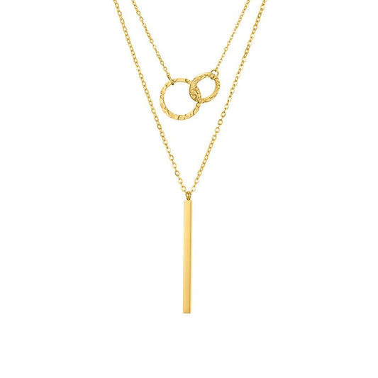 Stainless Steel Vertical Bar Layered Necklace