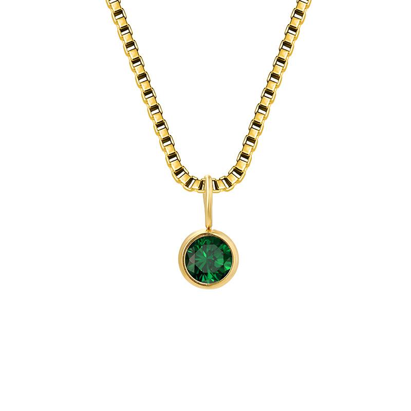 Trends Box Chain Birthstone Necklace