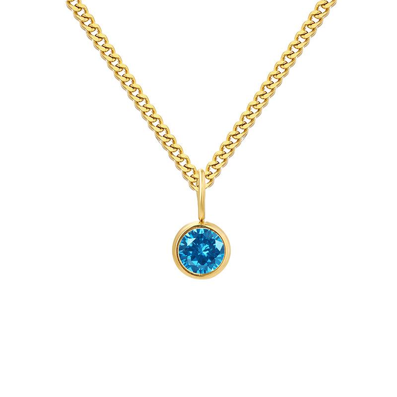 Curb Chain Birthstone Necklace