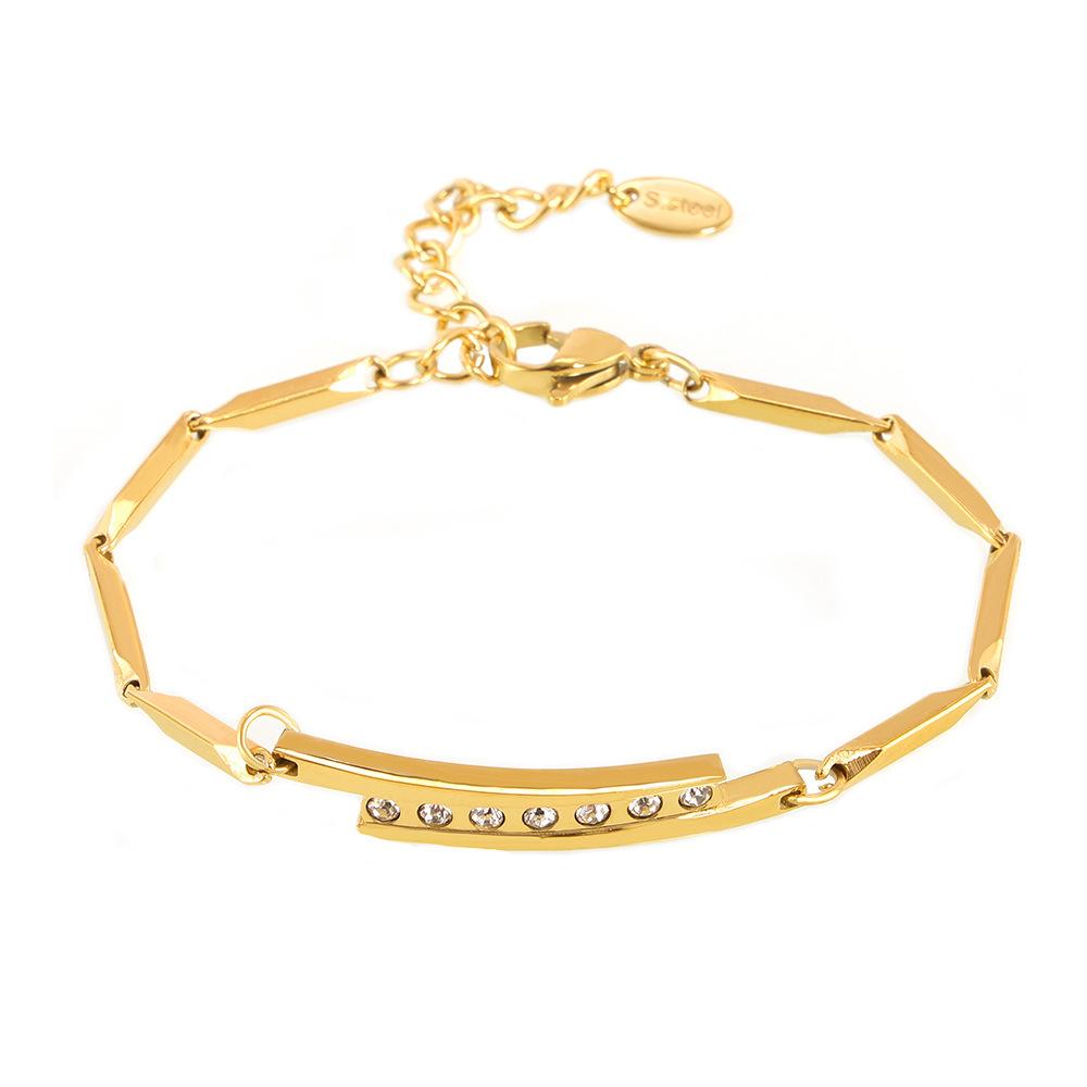 Stainless Steel Bar Cubic Zirconia Bracelet