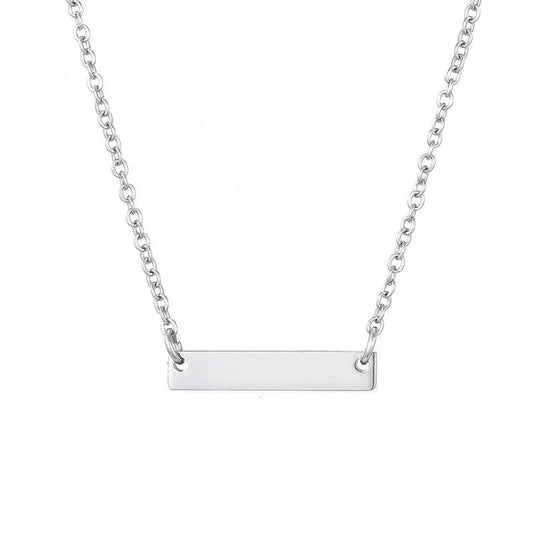 16x3mm Mini Bar Stainless Steel Blank Necklace