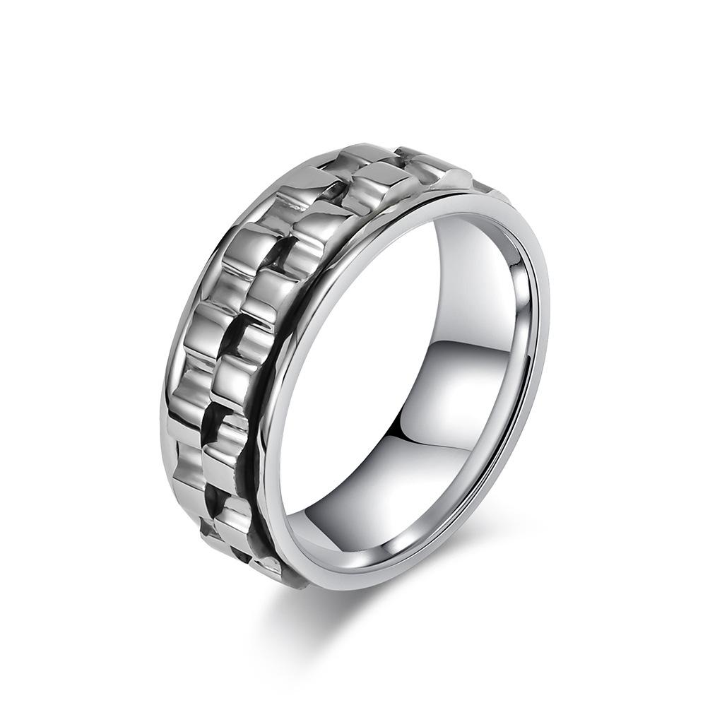 Stainless Steel Polished Gear Spinner Ring