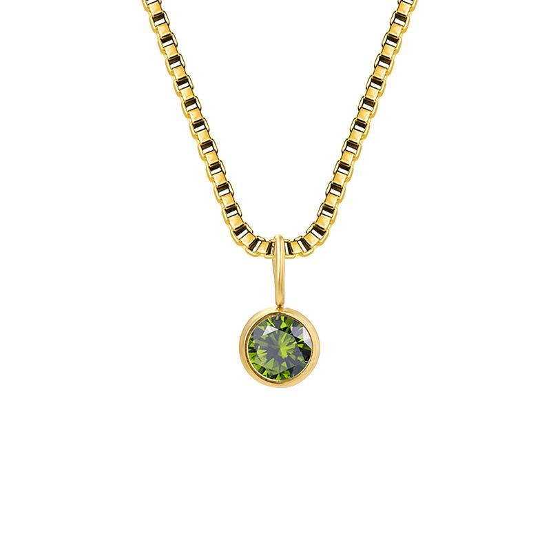 Trends Box Chain Birthstone Necklace