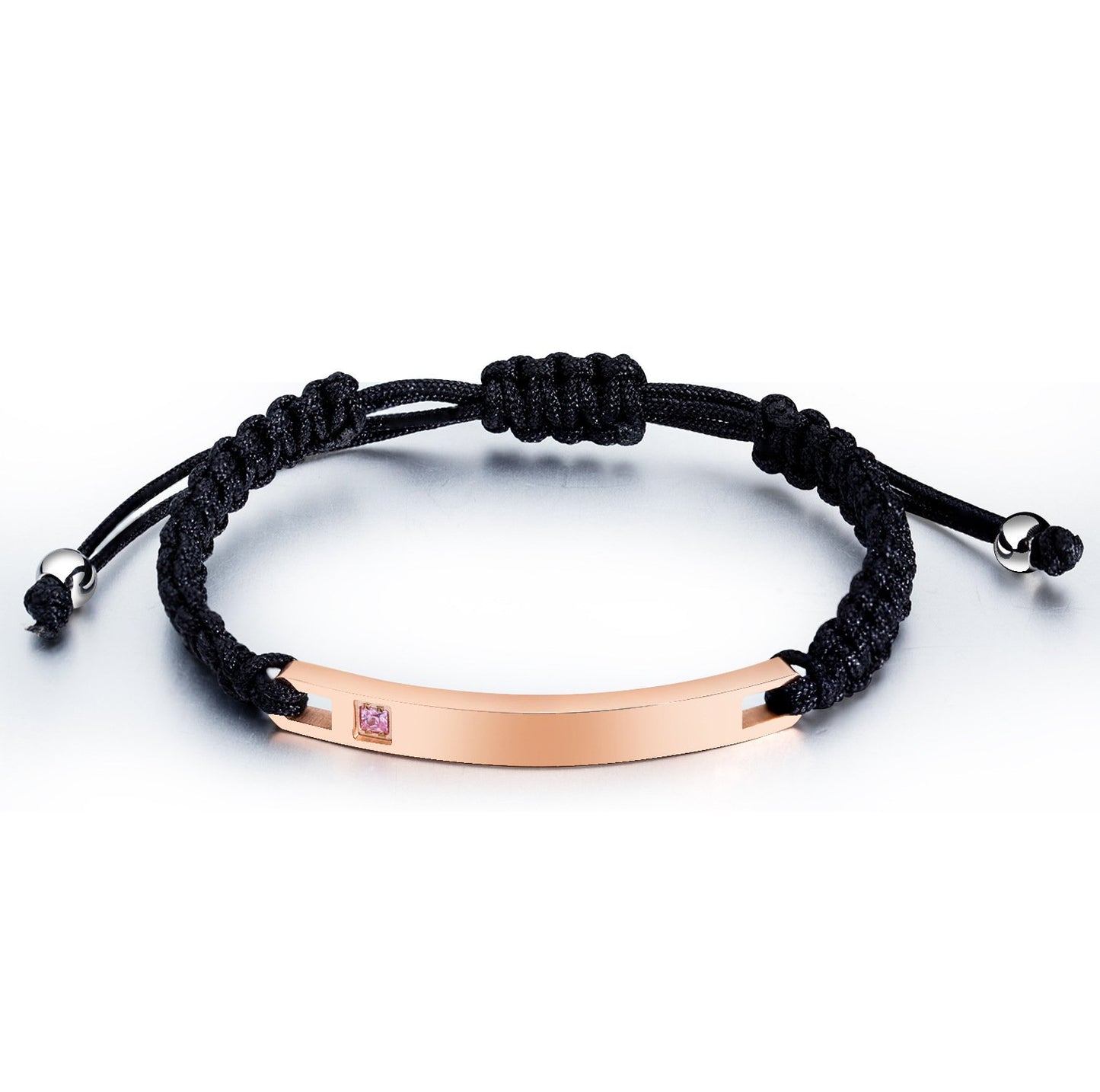 Stainless Steel Cubic Zirconia Couple Blank Bracelet