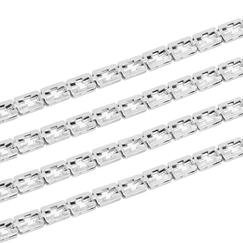5mm Stainless Steel Hollow Cross Chain - By the Meter