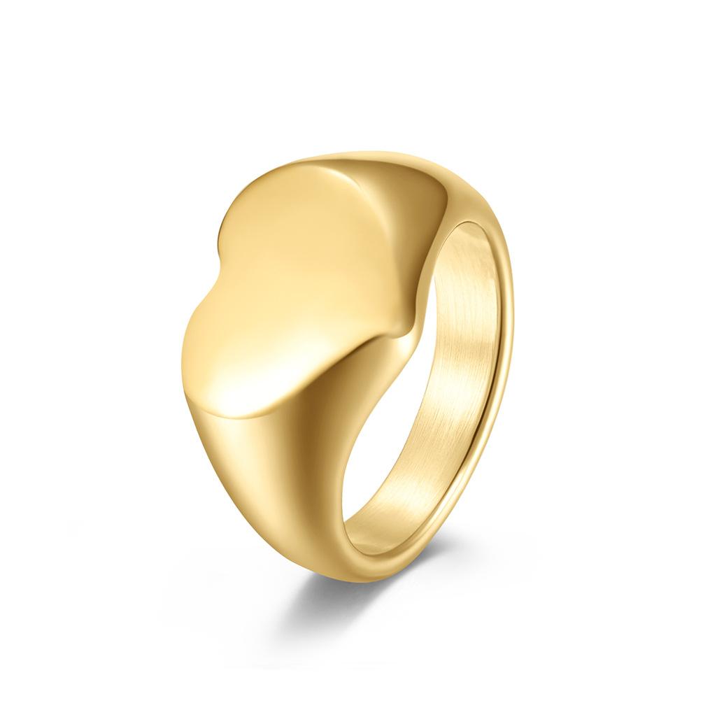 Polished Heart Shaped Stainless Steel Blank Ring
