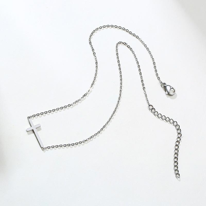 Minimalist Cross Pendant Blank Necklace