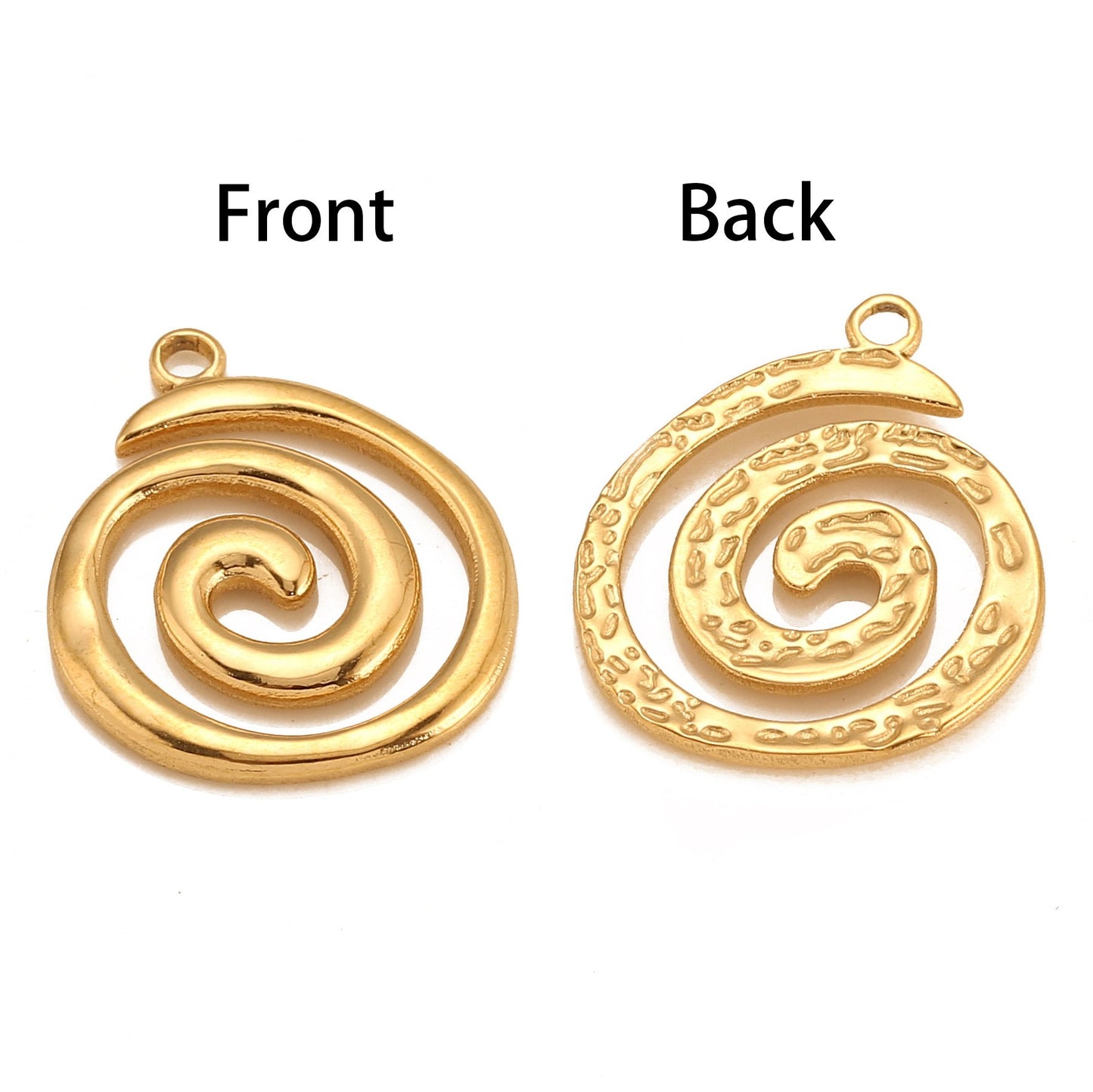 Pendentif en forme de cercle en spirale en acier inoxydable