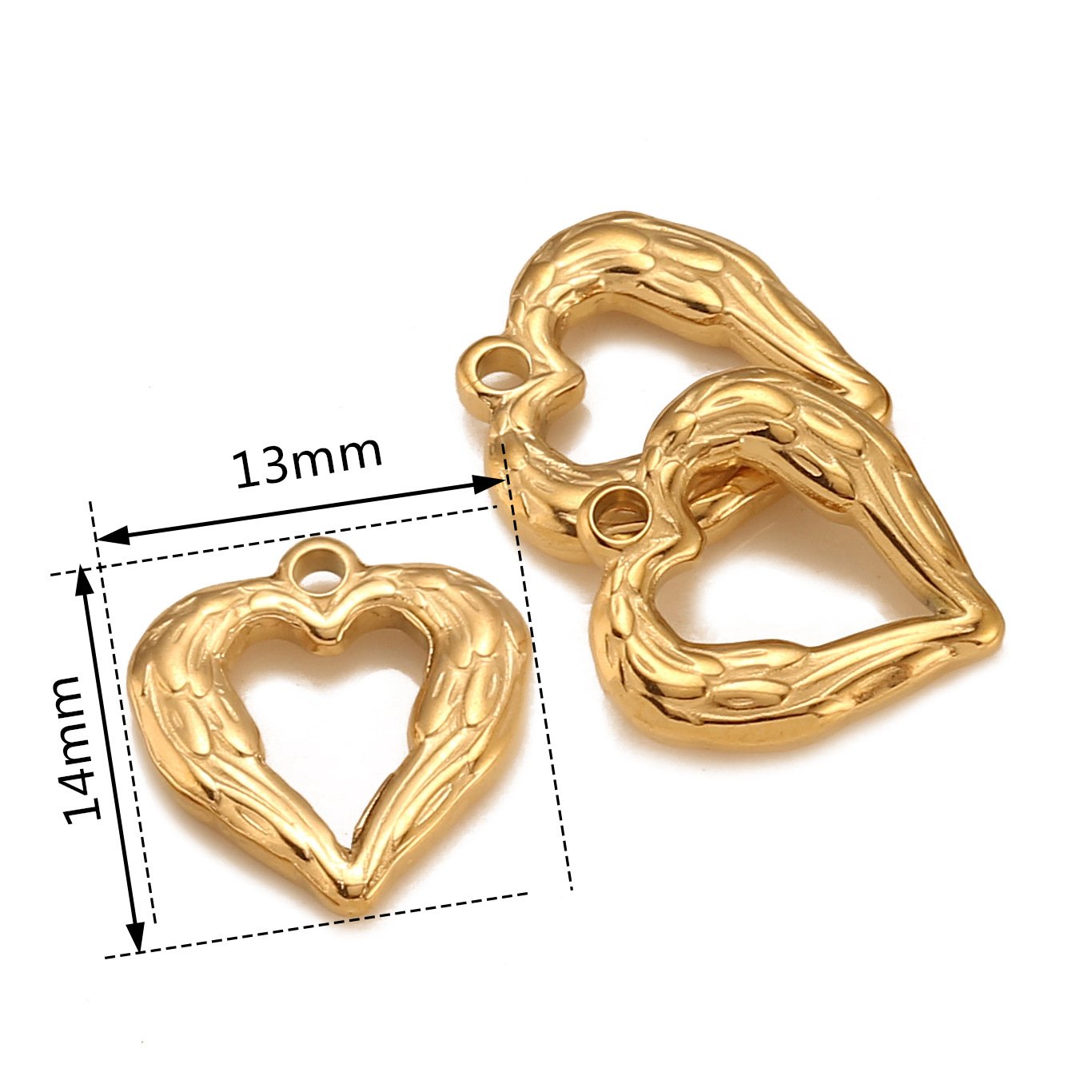 Stainless Steel Heart-Shaped Wing Pendant