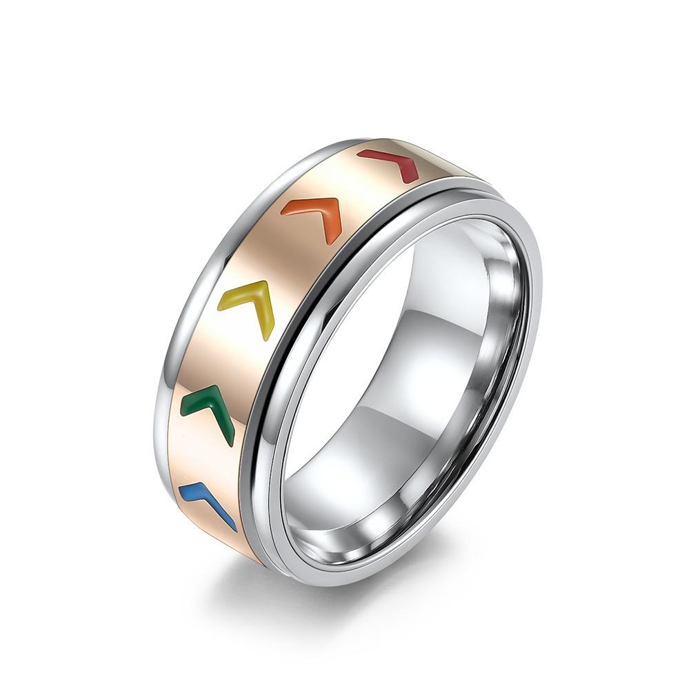 Colorful Arrow Stainless Steel Spinner Ring