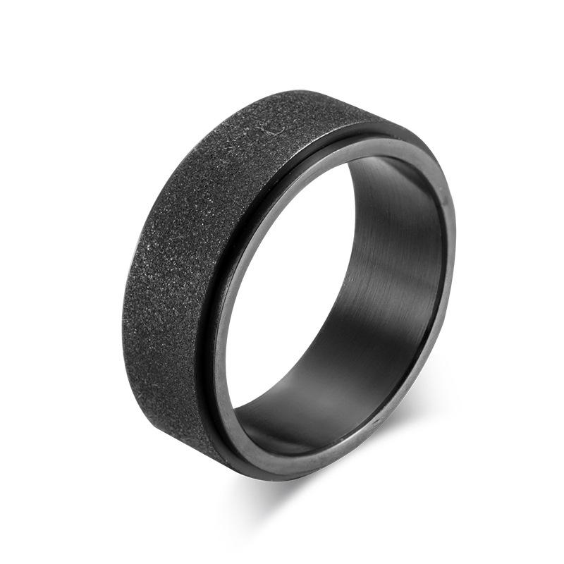 Brushed Stainless Steel Gold PVD Spinner Ring