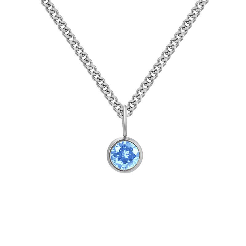 Curb Chain Birthstone Necklace