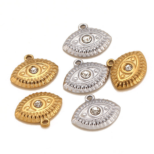 Devil's Eye Cubic Zirconia Stainless Steel Pendant