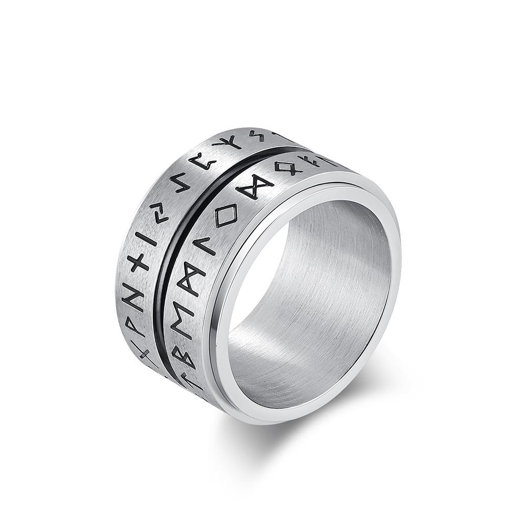 Men's Double Layer Viking Stainless Steel Spinner Ring
