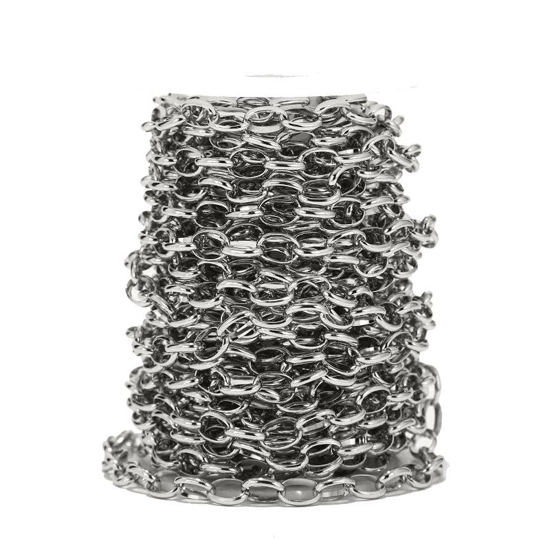 7mm Stainless Steel Oval Cable Chain - By the Meter