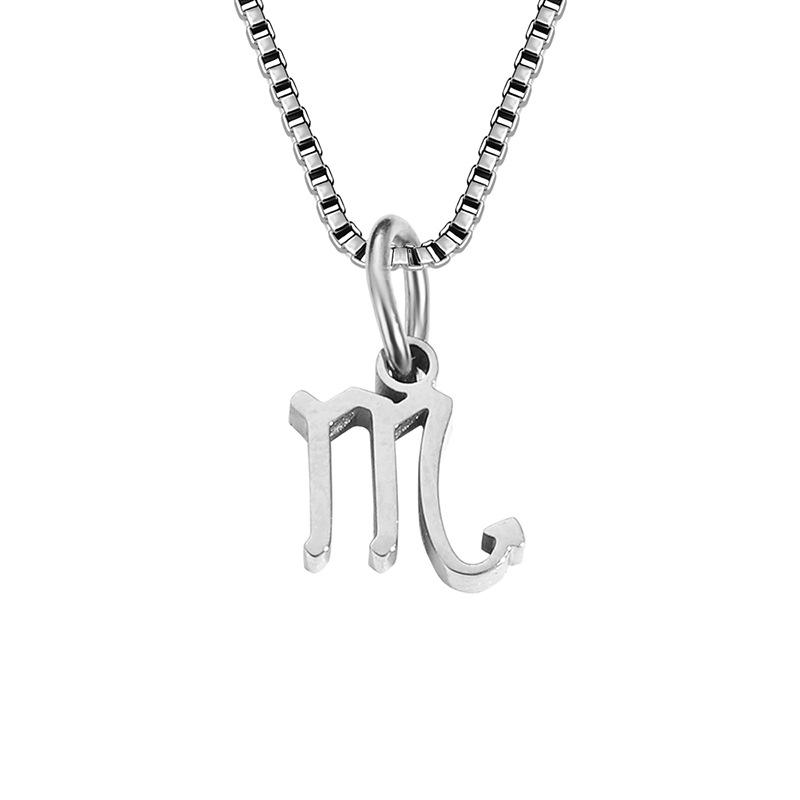 Men and Women Box Chain Zodiac Necklace