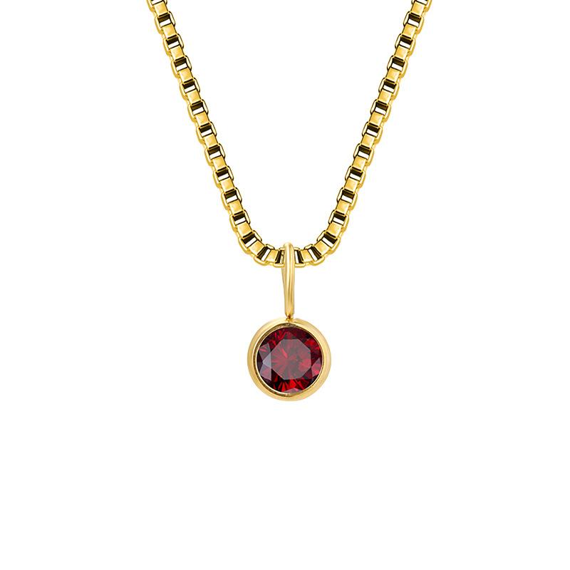 Trends Box Chain Birthstone Necklace