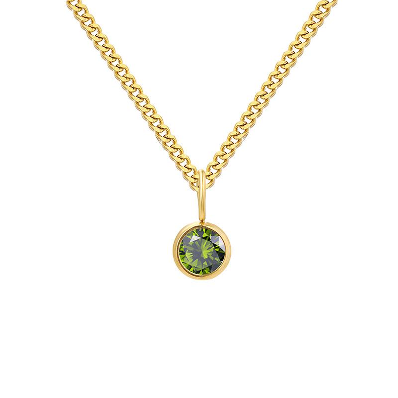 Curb Chain Birthstone Necklace