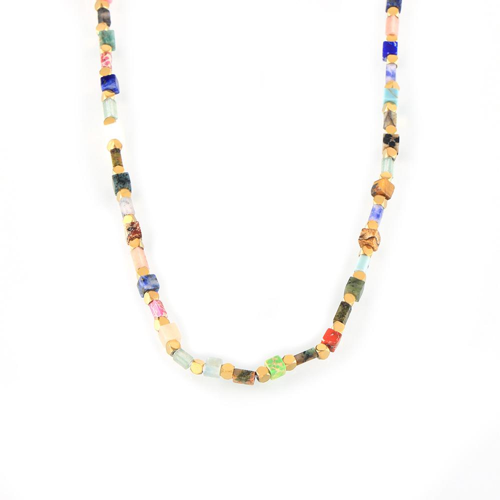 Bohemian Style Stainless Steel Beaded Necklace