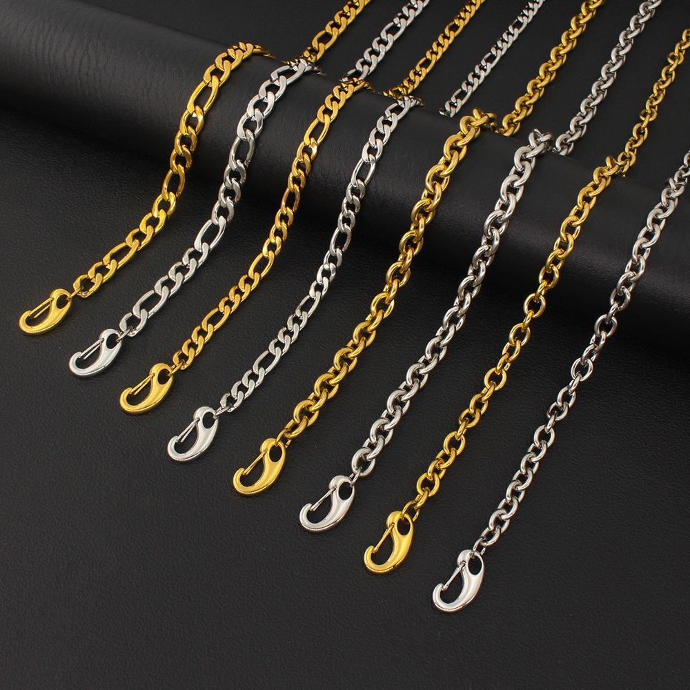 Stainless Steel Round Cable Figaro Chain Set