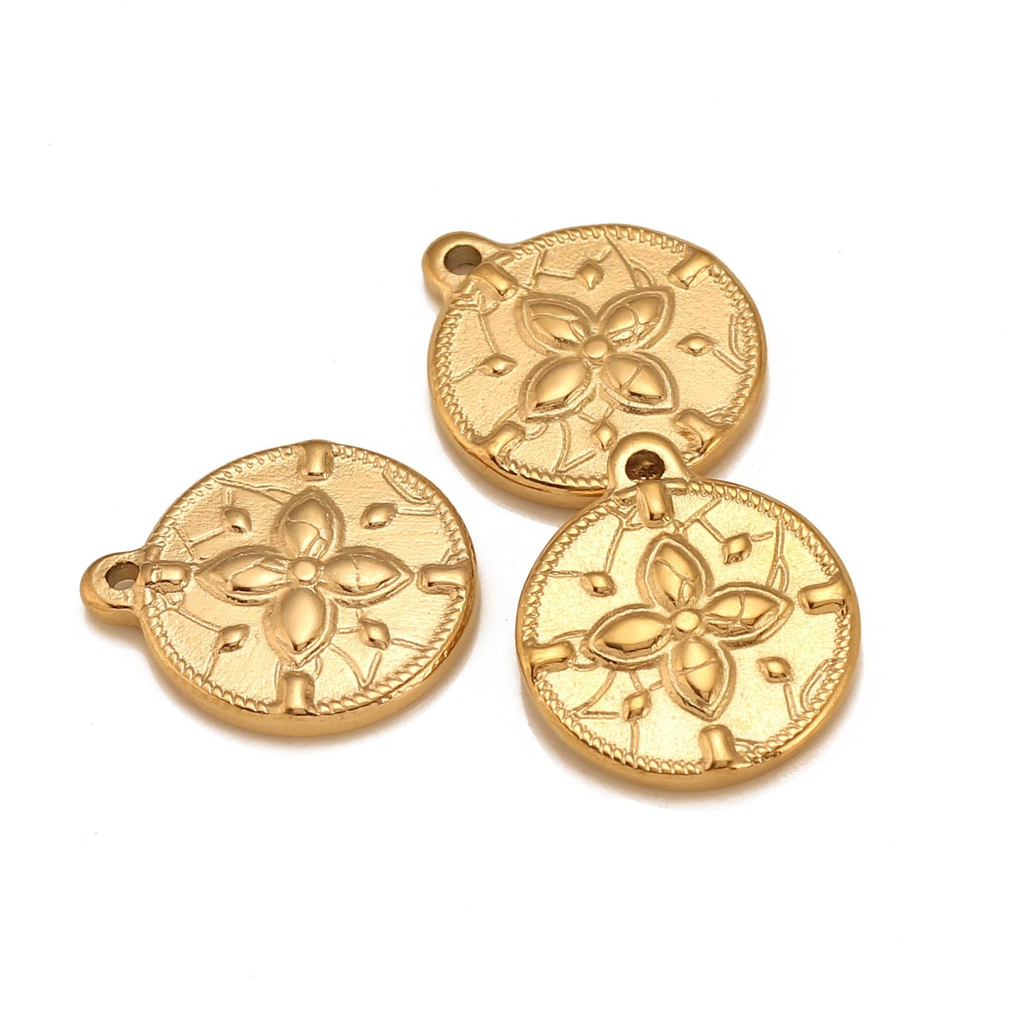 Round Four Leaf Clover Stainless Steel Pendant