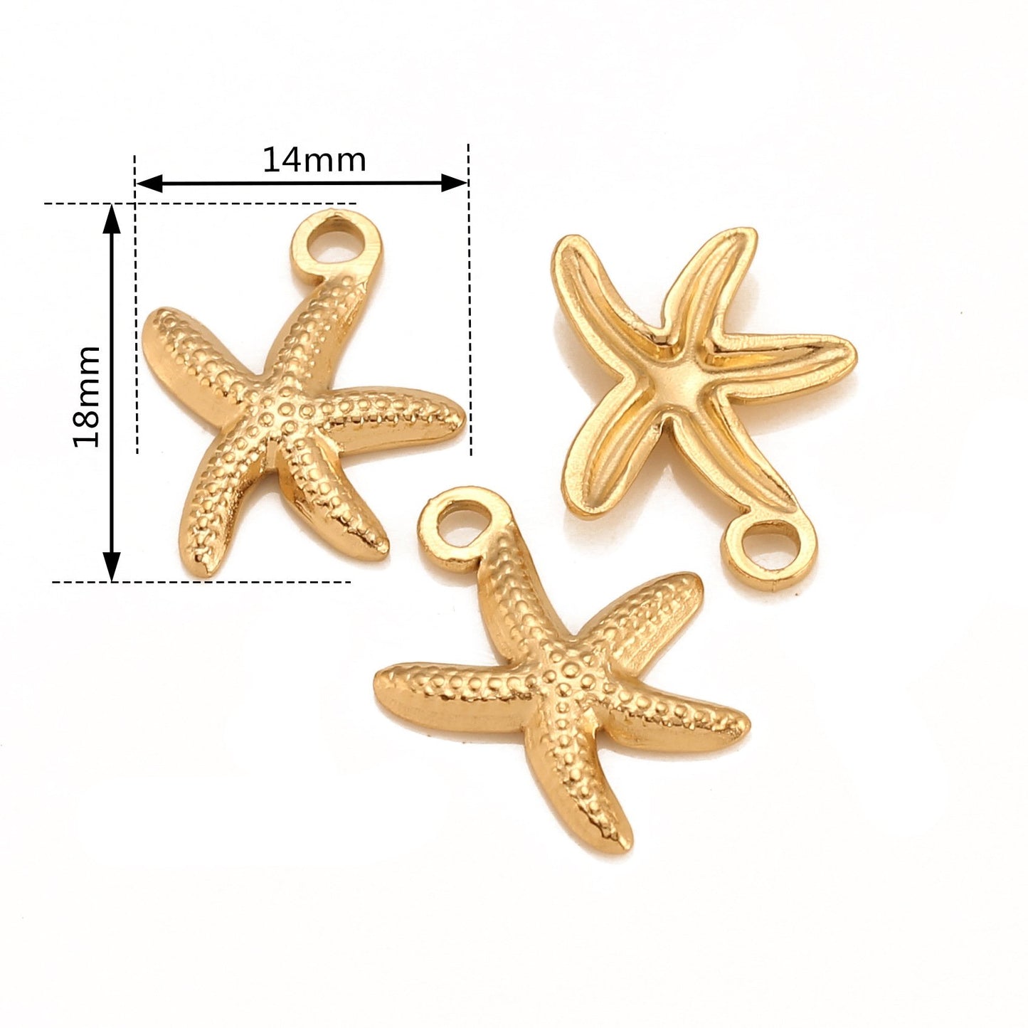 Pendentif étoile de mer en acier inoxydable