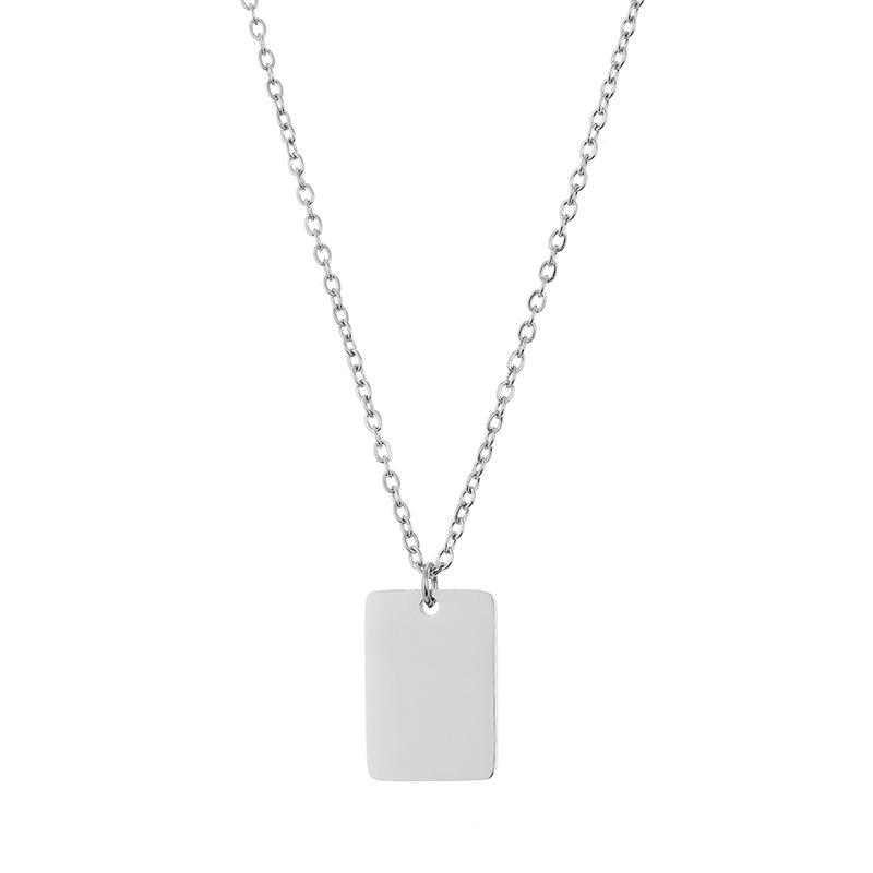 13x9mm Square Stainless Steel Blank Necklace