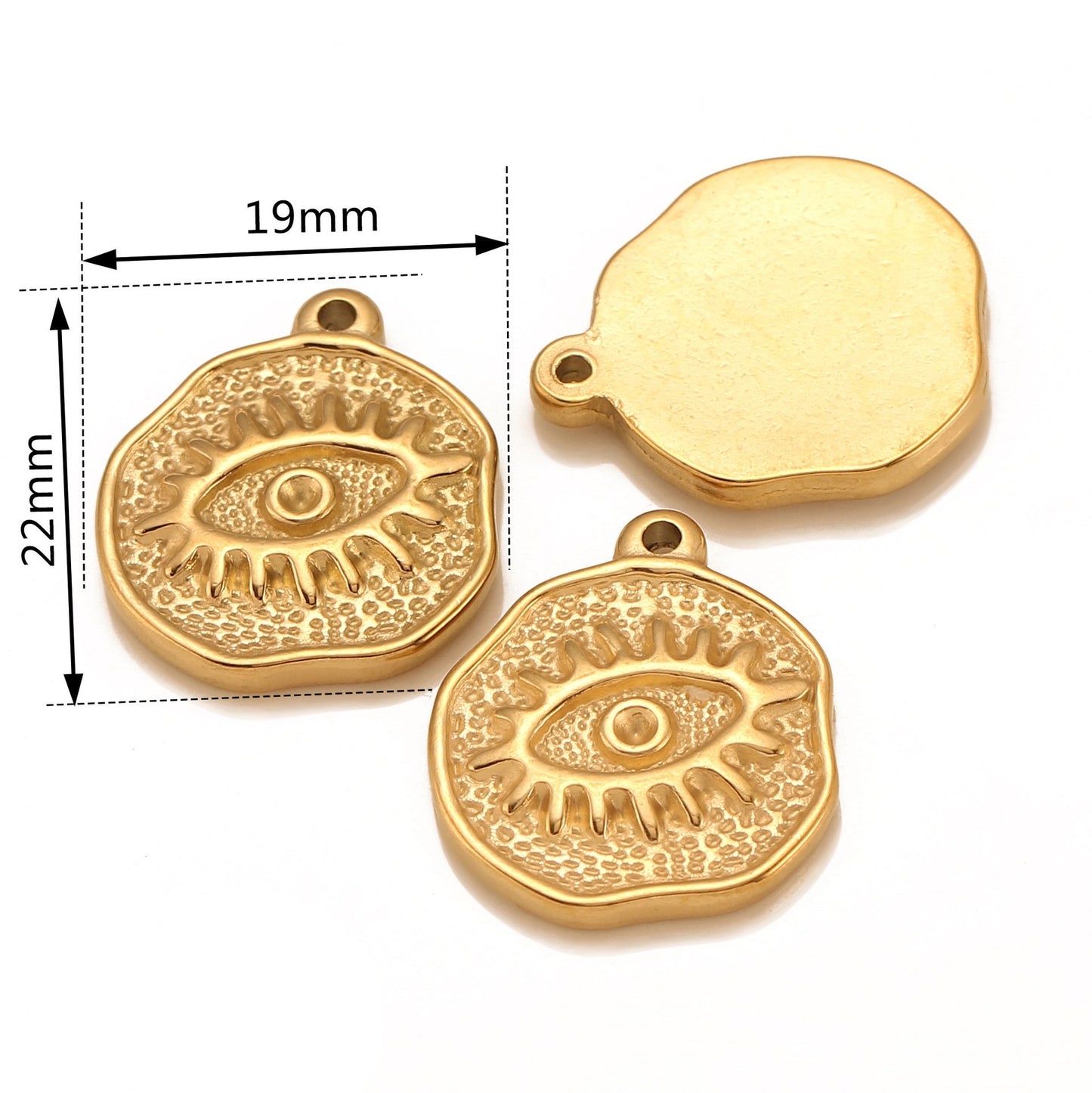 Stainless Steel Irregular Round Devil's Eye Pendant