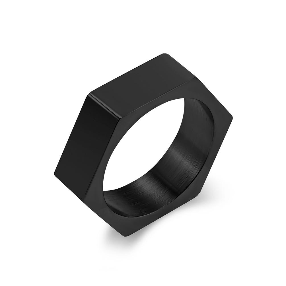 Polished Hexagon Stainless Steel Blank Ring