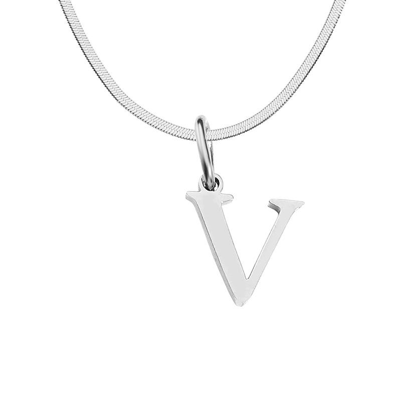 Stainless Steel Snake Chain Letter Choker