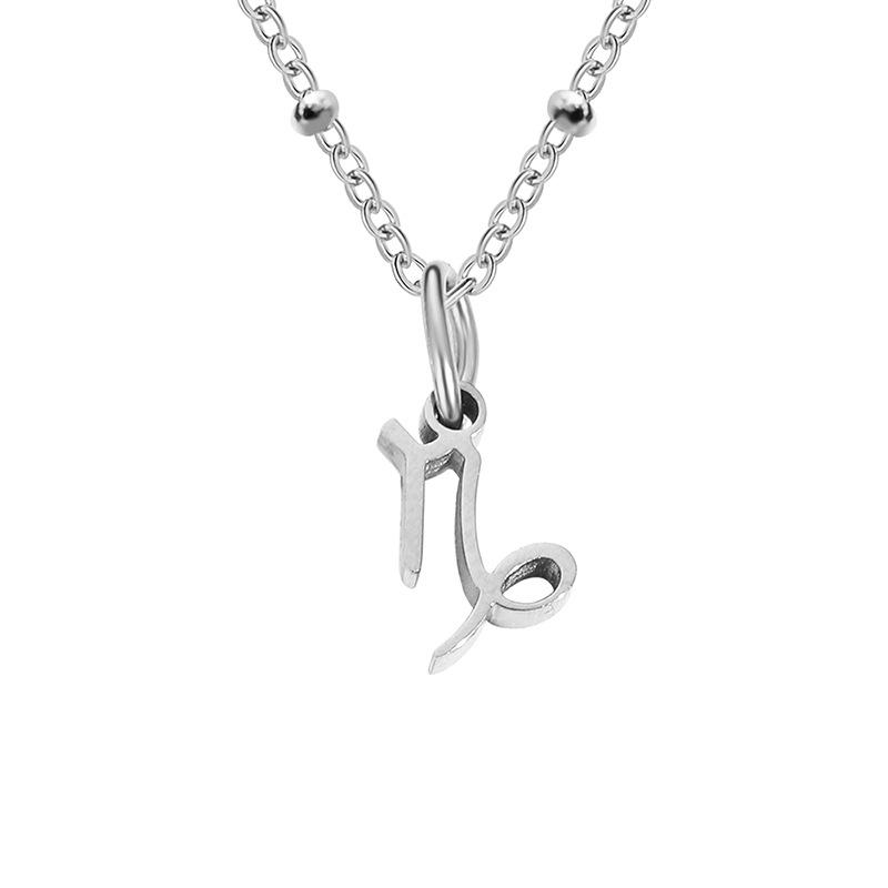 Stainless Steel Ball Chain Zodiac Necklace