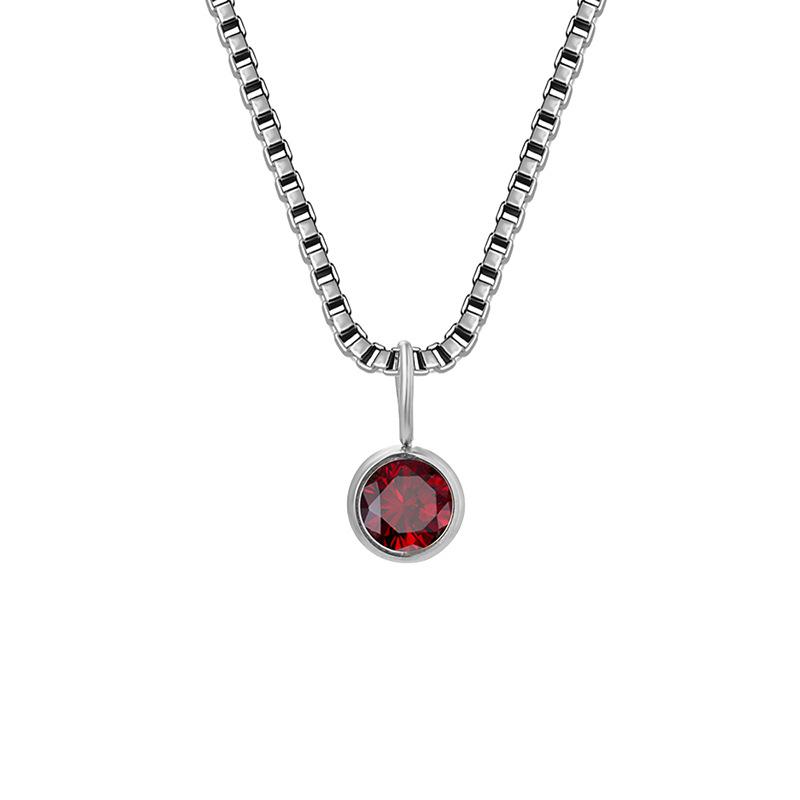 Trends Box Chain Birthstone Necklace