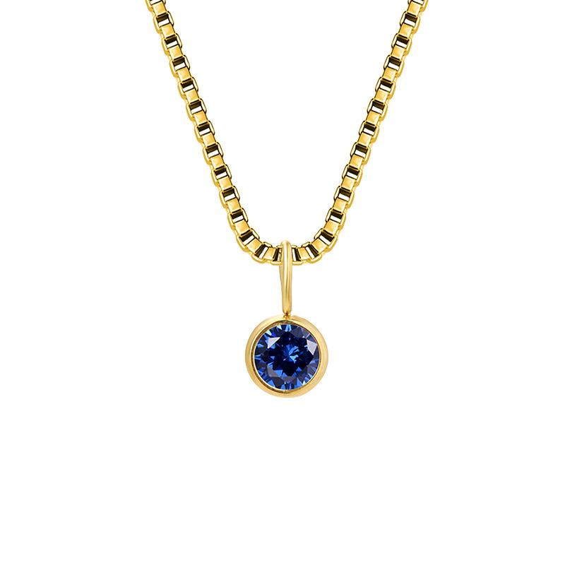 Trends Box Chain Birthstone Necklace