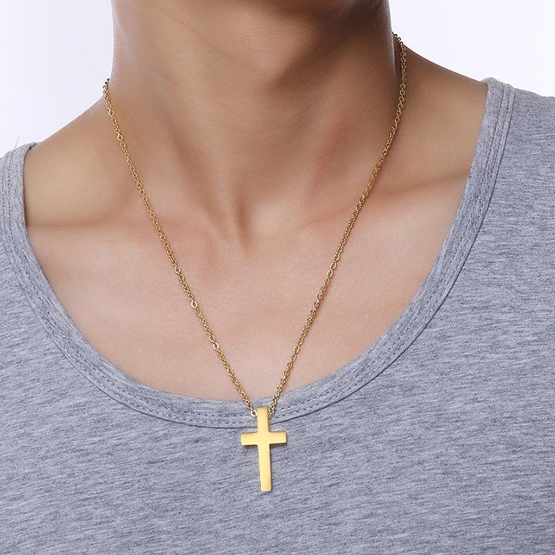 Stainless Steel Minimalist Cross Blank Necklace