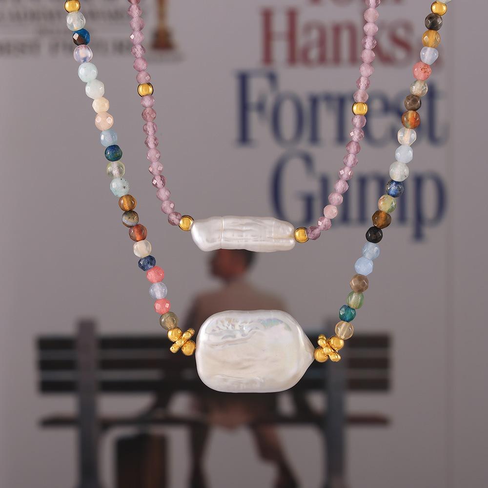Stainless Steel Freshwater Pearl Pendant Beaded Necklace