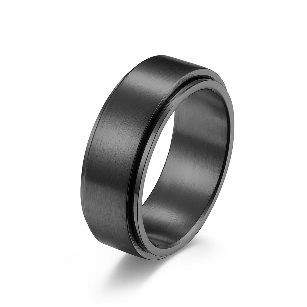 8mm Width Brushed Stainless Steel Spinner Ring