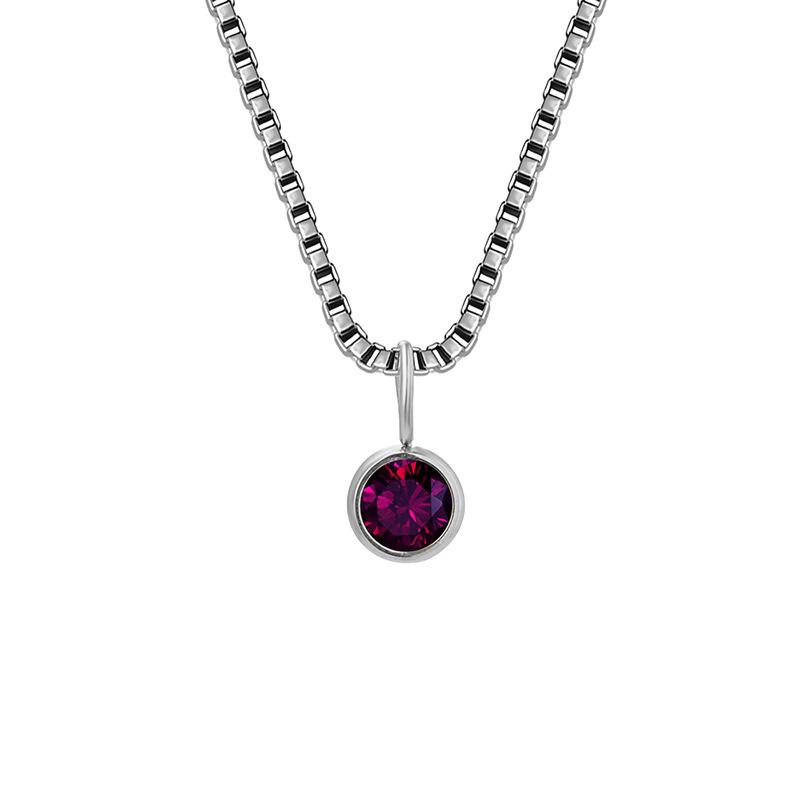 Trends Box Chain Birthstone Necklace